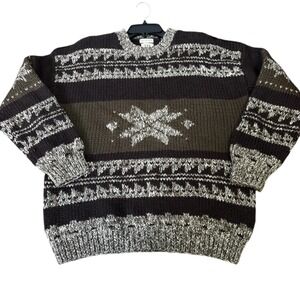 Vintage GAP Men's Hand knit Wool Fair Isle Sweater Size S‎